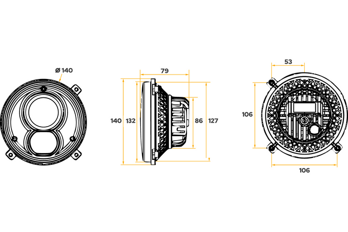 TT Technology TT.16602 Luz delantera LED 2 funciones 2xLED 2350lm para Fendt, Massey Ferguson, John Deere