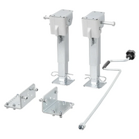 Juego de dos soportes extensibles con manivela y montaje ProPlus 361500 para remolque de plataforma plana de 1000 kg (290-460 mm)