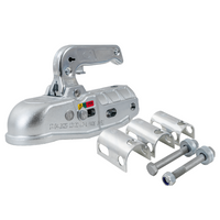 Enganche de bola STEELPRESS BC-3000C-00-00+Z2 para remolque de 3000 kg con barra de tiro de tubo de 35-50 mm, fundición gris