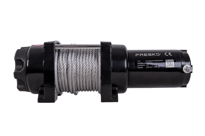 Cabrestante eléctrico para remolque PRESKO T-REX 3.5 12V 1590kg con cable de acero de 12m