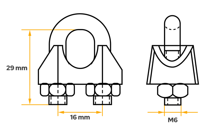 Abrazadera de arco DROMET ZL.8 para cuerdas de 8 mm