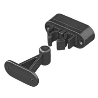 Pestillo de puerta para caravana o autocaravana ProPlus 362622V02BK, manija negra con resorte para sujetar la puerta.