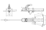 Enganche de bola KNOTT KQ14-A+KZE7.5 para remolque de 1400 kg con barra de tiro tipo V.