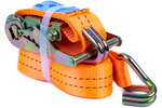 Juego de cuatro correas de transporte UNITRAILER de 4 m/25 mm/1 t de color naranja con tensor.