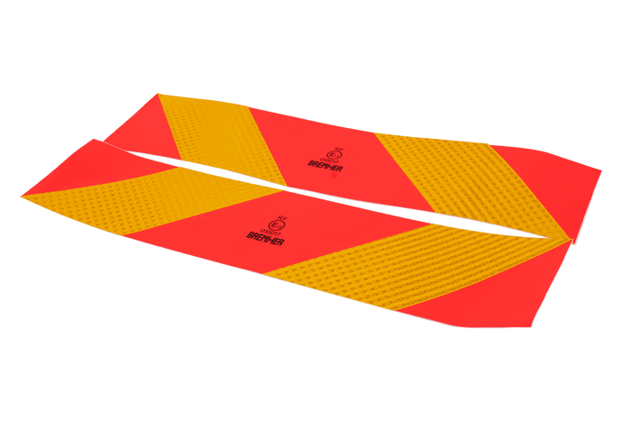 Pegatinas, pegatinas reflectantes, cortas HERMON, placas de señalización para vehículos pesados, 565x132 mm, izquierda+derecha