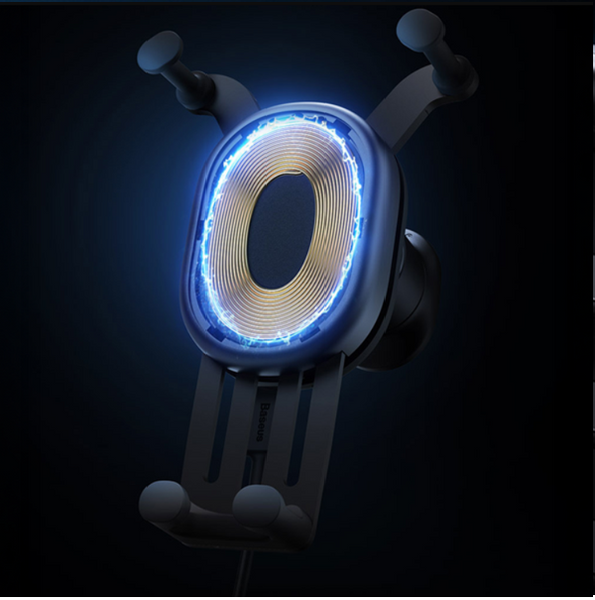 Soporte para teléfono móvil BASEUS Stable Gravity con carga inalámbrica Qi de 15 W para la rejilla de ventilación