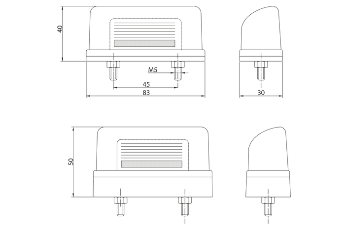 lámpara de matrícula