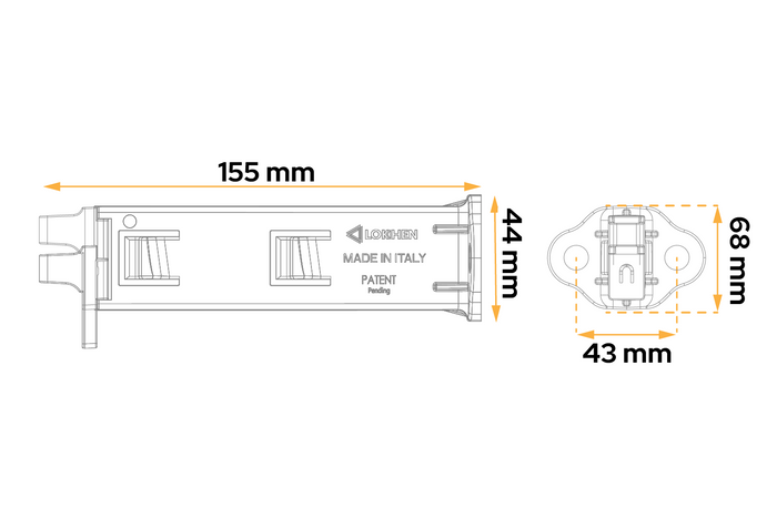 Juego de dos calzos para ruedas plegables LOKHEN ORIGAMY 36 h: 151 mm / juego con mango