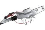 Dispositivo de inercia AL-KO 60S/2 con enganche AK161 para remolque de 750 kg con lanza cuadrada