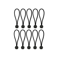 Juego de cuerdas para asegurar toldos de tiendas de campaña ProPlus 365644, cuerdas de goma con bola de 15 cm, 10 unidades.