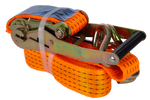 Juego de cuatro correas de transporte UNITRAILER de 5 m/50 mm/5 t de color naranja con tensor.