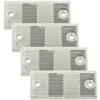 Reflectores rectangulares blancos con agujeros DOBPLAST 90x40mm SET 4x reflectores