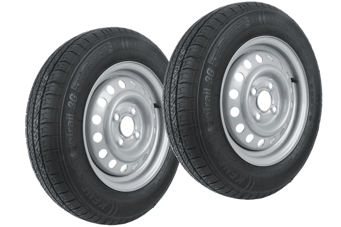 Juego de dos ruedas para remolque UNITRAILER / TEMARED / BRENDERUP / STEMA / BÖCKMANN NEUMÁTICOS KENDA 145/80 R13 78N LLANTAS STARCO 4Jx13"H2 4x100 ET:30