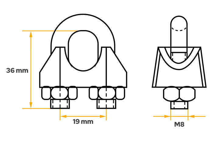 Abrazadera de arco DROMET ZL10 para cuerdas de 10 mm