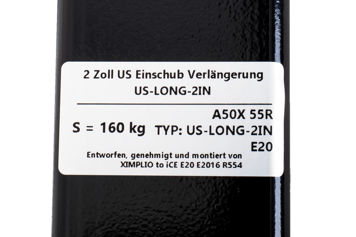 Extensión de enganche de remolque XIMPLIO de 2" (205 mm, 51x51 mm)