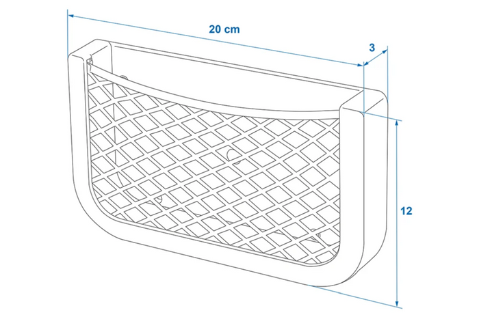 Bolsillo de malla de almacenamiento ProPlus 230038 con marco de 200x120 mm