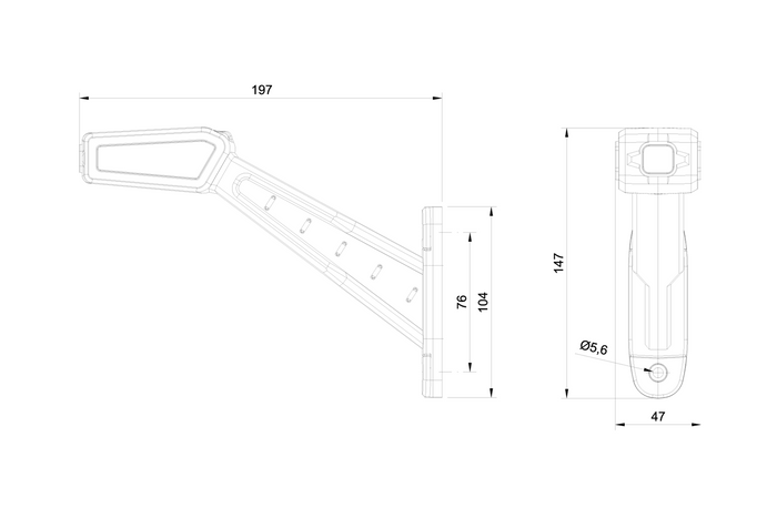 Luces de posición LED FRISTOM FT-146 3 funciones izquierda + derecha