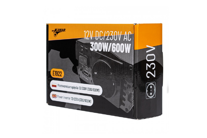 Convertidor de voltaje 12V/230V (300/600W) KAMAR E1922
