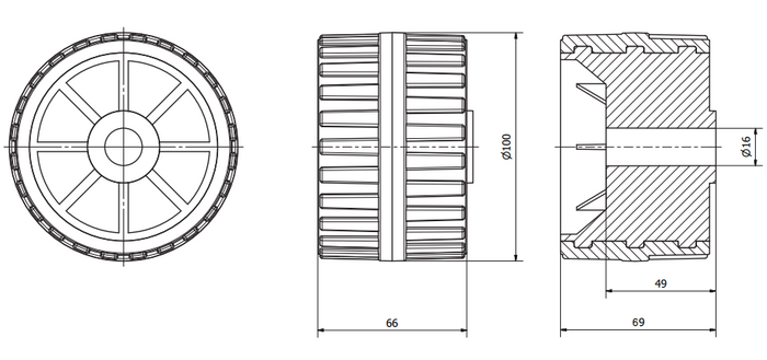 Rodillo para remolque naútico UNITRAILER