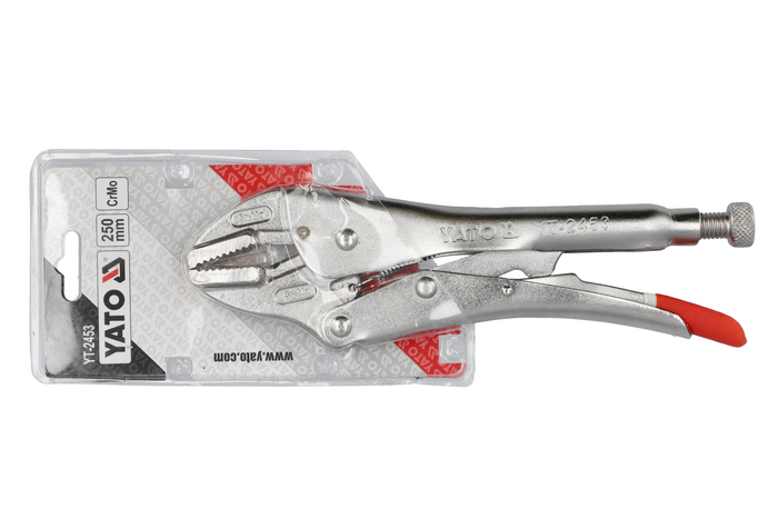Alicates de bloqueo cortos YATO YT-2453, mordazas rectas, 250 mm