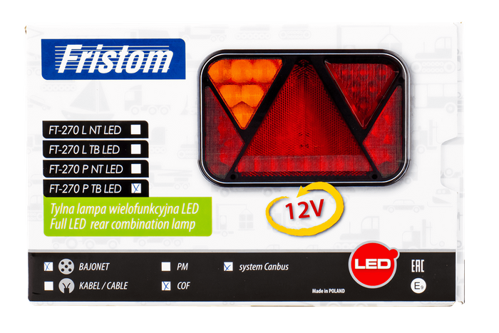 Piloto trasero FRISTOM FT-270 LED CANBUS 6 funciones derecho