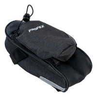 Bolsa de sillín para bicicleta PROFEX 82318 Long Black Lux con bolsillo para botella