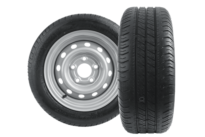 Juego de dos ruedas reforzadas para remolque LINGLONG TIRE 195/50 R13C 104/101N UNITRAILER RIM 5.5Jx13" 5x112 ET:30