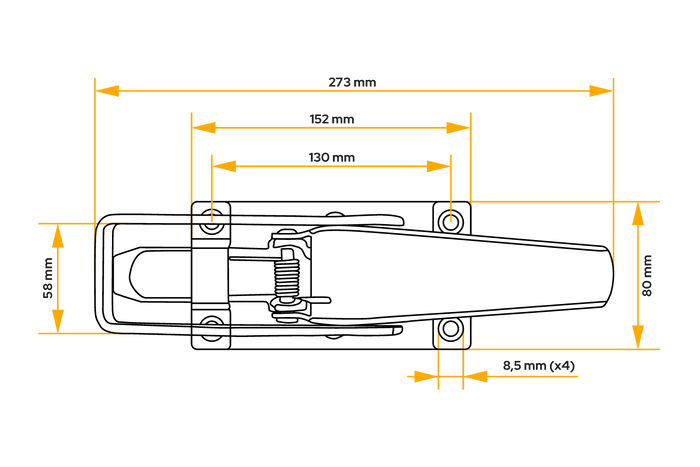 Cerradura lateral para remolque KNOTT 417177.001