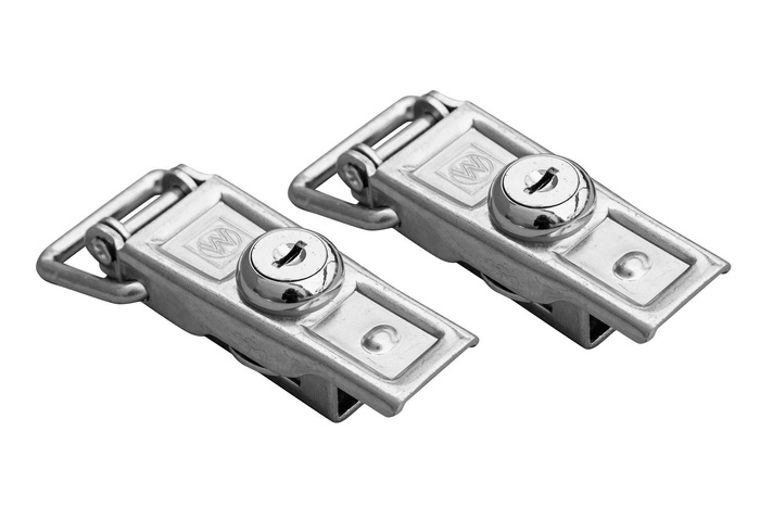 Juego de dos ganchos laterales de remolque WINTERHOFF BVS 60-1 para bloquear el lateral del remolque con una llave