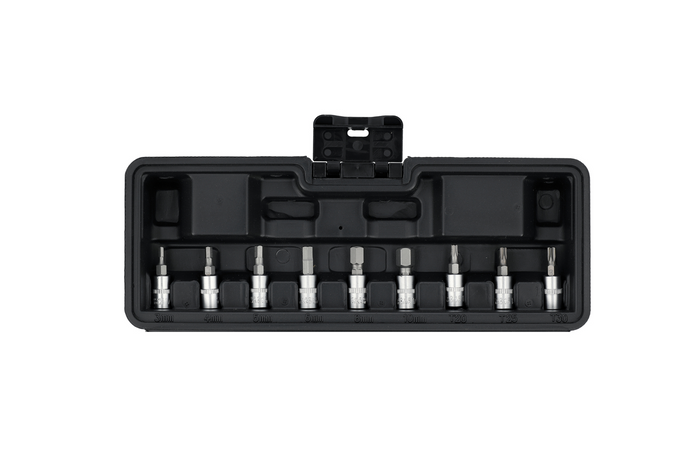 Juego de llaves dinamométricas YATO de 1/4" y 5–25 Nm, 11 piezas