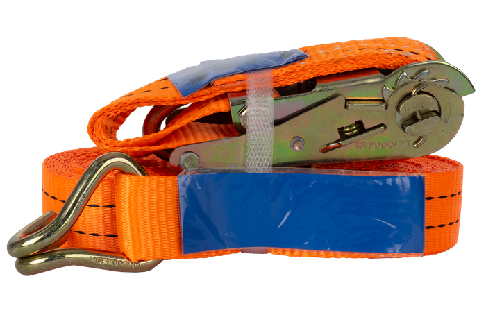Cinta transportadora UNITRAILER de 8 m/35 mm/2 t de color naranja con tensor
