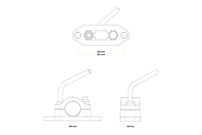Abrazadera para rueda de apoyo KNOTT 6F5090.001 48mm