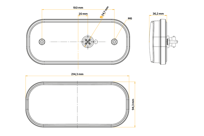 Piloto trasero FRISTOM FT-230 LED bayoneta 6 funciones universal