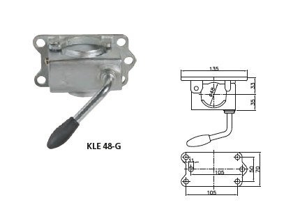 WINTERHOFF soporte fijo para remolque con abrazadera de hierro fundido 60cm fi 48mm 150kg
