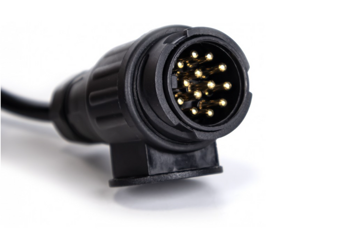 Cable eléctrico espiral KAMAR E1384 de 3 m, 12 V, enchufe/toma de 13 pines