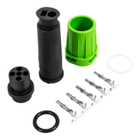 Conector impermeable MANTES para luces traseras de remolque, bayoneta de 5 pines, verde, derecha