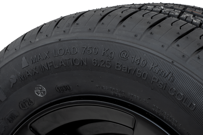 Rueda reforzada para remolque KENDA TIRE 195/55 R10C 98/96N LLANTA DE ALUMINIO STARCO negra 6Jx10"H2 5x112 ET:-4
