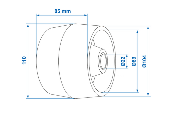 Rodillo lateral ProPlus 345472 para remolque de barco de 85 mm
