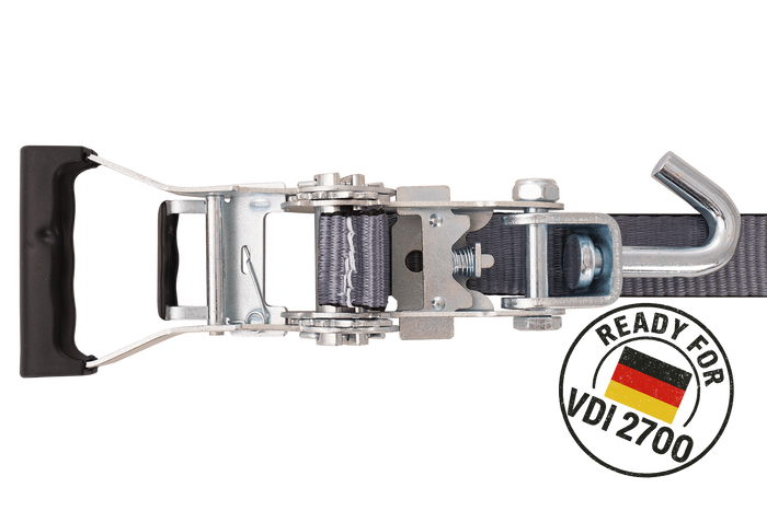 Correa de transporte para grúa HEFFA CARLINE 130, correa de sujeción de ruedas, 2,8 m/35 mm/3 t, VDI 2700