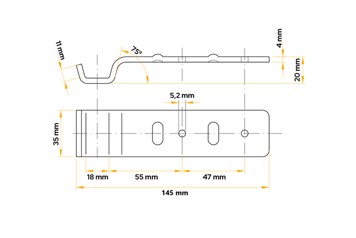 Soporte de enganche lateral WINTERHOFF BVG 20-A para enganche lateral de remolque