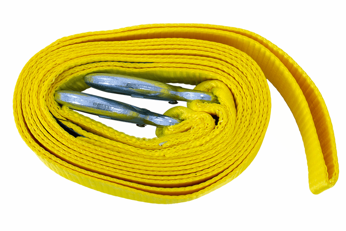 Cuerda de remolque con ganchos UNITRAILER correa de remolque 4,5m/50mm/5t amarilla