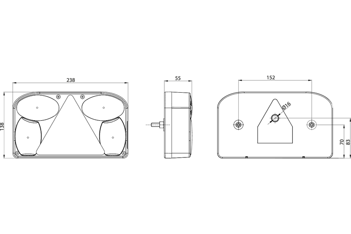 Piloto trasero FRISTOM FT-088 6 funciones derecho