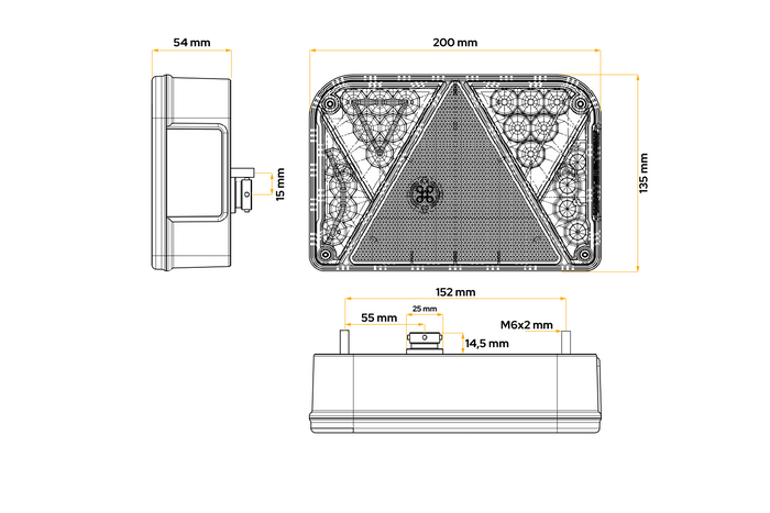 Piloto trasero LED DOBPLAST DPT35 6 funciones izquierda