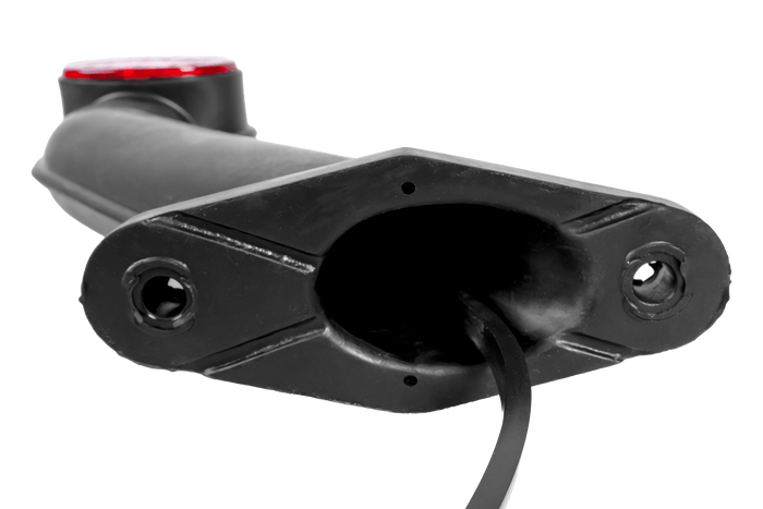 Luz de posición derecha ASPÖCK SUPERPOINT II con brazo de goma y cable lateral.