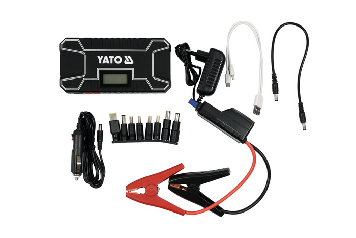 Banco de energía YATO YT-83082 de 12000 mAh con pantalla LCD