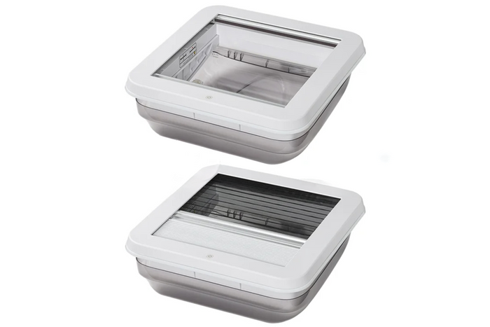 Ventana de techo para autocaravana ProPlus 610905V01 con iluminación LED, 400x400 mm.