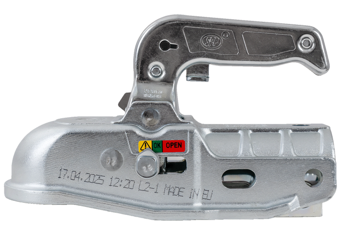 Enganche de bola STEELPRESS BC-3000C-00-00+Z2 para remolque de 3000 kg con barra de tiro de tubo de 35-50 mm, fundición gris