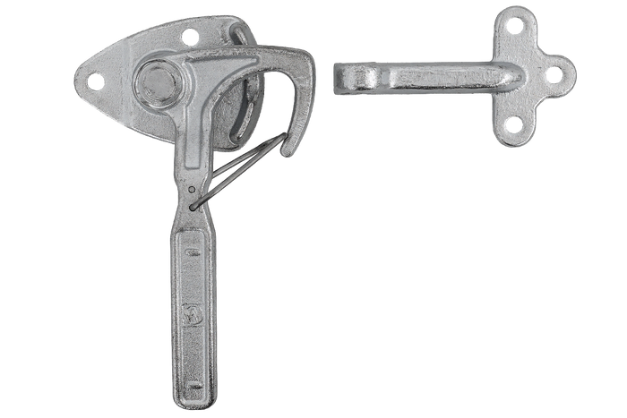 Enganche lateral derecho con fijación WINTERHOFF WV 20-R + WVG 20-A, cierre lateral completo del remolque