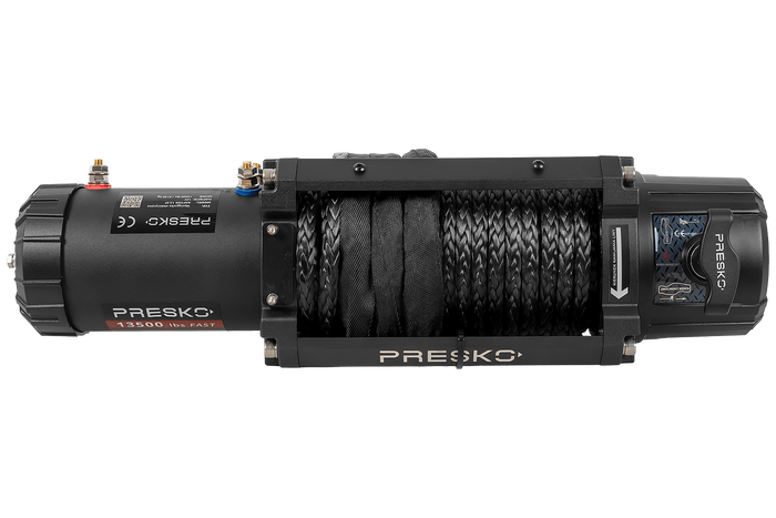 Cabrestante eléctrico para remolque PRESKO RAPTOR 13.5FS 12V 6130kg con cable de 24m