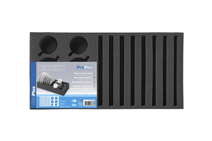 ProPlus 761472PMV02 Soporte de espuma para platos de camping, con capacidad para 8 platos y 6 vasos.